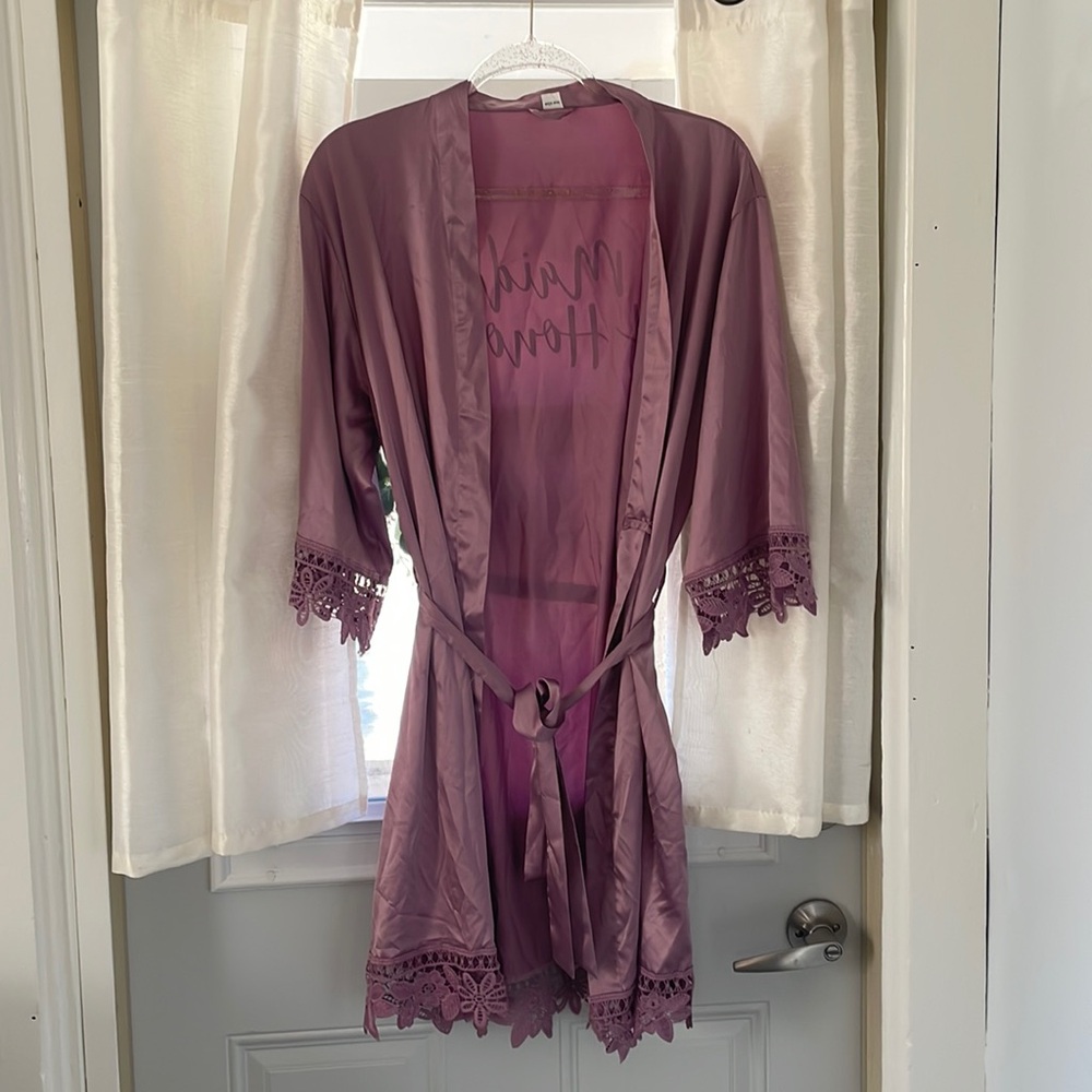 Mauve Silk MOH Robe